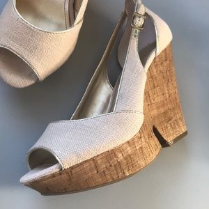 BCBG heel wedge shoes